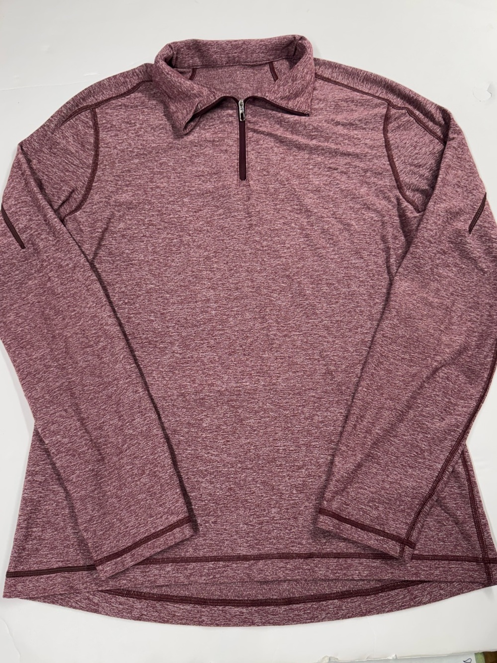 LULULEMON Metal Vent Quarter Zip Pullover Top Men's Size L Maroon Running Gym